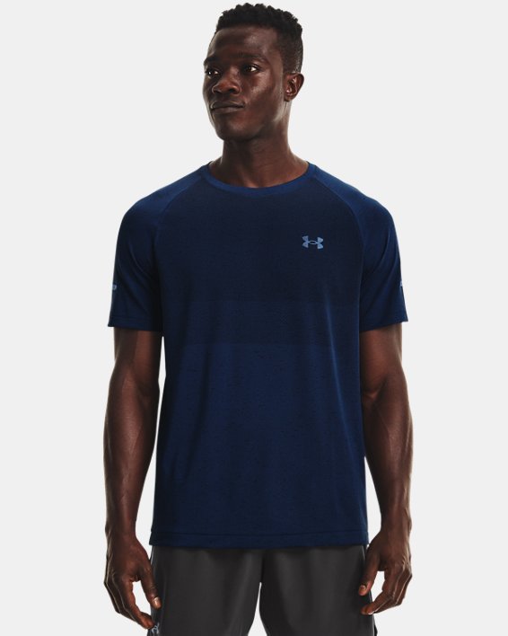 Men's UA Vanish Seamless Run Short Sleeve, Blue, pdpMainDesktop image number 0